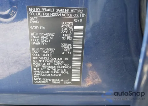 2018 Nissan Rogue S/Sv from USA, damaged, VIN KNMAT2MT0JP600408